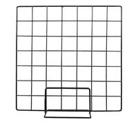 Healeved Expositor de Mesa de Rejilla Metálica Negra 35x35 Cm Base Pequeña Negra, Estante Multiusos para Fotos, Manualidades y Exhibición en Ferias y Tiendas, Organizador Versátil