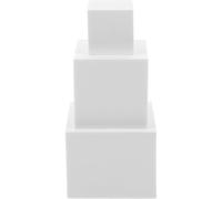 Healeved Figuras Geométricas de Cubo Blanco en Espuma para Fotografía de Naturaleza Muerta, 3 Piezas (5 CM, 8 CM, 10 CM) para Accesorios y Exhibición