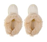 Healeved Forros de Zuecos Desmontables de Felpa Blanca Cálida con Clip de Perla Sintética Talla 38-39 Plantillas de Invierno para Zapatillas y Zapatos Calcetines Afelpados Reemplazables