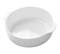 Healeved Fuente para Hornear de Porcelana Ósea Blanca Redonda de 20 CM Doble Asa, Resistente al Horno, Adecuado para Bodas y Días Obsequios