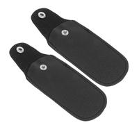 Healeved Funda de Armónica de Cuero Sintético para Armónica de 10 Agujeros, Estuche Portátil Resistente para Almacenamiento y Protección, Paquete de 2 Unidades Negras, Adecuado