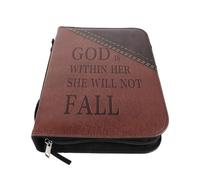 Healeved Funda para Biblia Grande con Asa Portátil y Múltiples Bolsillos Interiores Protección Completa de Cuero Pu Diseño Vintage Elegante para Estudio y Viaje