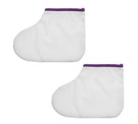 Healeved Fundas para Terapia de Pies Cera de Parafina, Talla Única, Conservación Térmica Banda Elástica, para Spa y Cuidado Profesional en Salón y Hogar, Color Claro Borde Morado