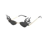 Healeved Gafas de Sol de Fiesta Forma de Llama, Cómodas y Únicas, Material PC y Metal, para Fiestas y Bailes, Diseño Futurista y Llamativo en Color Negro