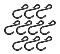 Healeved Ganchos de Cadena de Seguridad de Plástico Negro 6 MM 10 Piezas Conector Tipo S para Barreras de Protección Vial Accesorios para Conos de Tráfico y Control en Zonas de