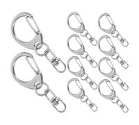 Healeved Ganchos Giratorios de Metal de Alta Resistencia Cierre de Langosta y Anilla en Forma de 8, 10 Unidades, Accesorios para Llaveros y Manualidades Diy, Cierres Seguros para Bolsos