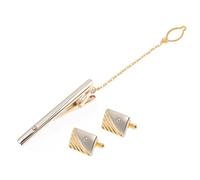 Healeved Gemelos y Clip de Corbata Dorados para Hombre Accesorios Elegantes para Camisa y Traje de Negocios Diseño y Resistente para Reuniones y Eventos