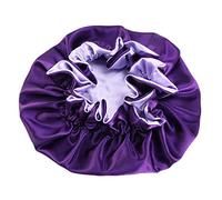 Healeved Gorros De Dormir Para Mujeres 3 Pcs De Gorro Satinado Con Amplio Al Borde Ideal Para Quimioterapia y Protección Del Cabello Durante El Sueño y La Ducha Morado