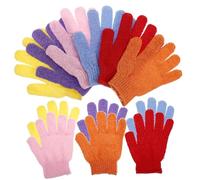 Healeved Guantes Exfoliantes Cuerpo 6 Pares Talla Única Nylon Suave Multiusos Para Ducha y Masaje Mujer Accesorios De Baño Colores Surtidos