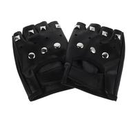 Healeved Guantes Punk para Hombre sin Dedos de PU con Remaches Metálicos Guantes Deportivos Carreras de Carretera Steampunk Retro para Ciclismo y Motociclismo