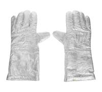 Healeved Guantes Resistentes al Calor de Aluminio Aluminizado Largos y Aislantes Térmicos para Trabajo Industrial en Fundición Acero y Manipulación de Hornos Protección Segura para