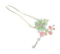 Healeved Horquilla Cabello Estilo Chino Borlas Verdes, 1 Unidad, Palillos Para Moños Largos, Accesorio Tradicional Para Mujeres, Adecuado Para Hanfu y Fiestas Clásicas