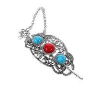 Healeved horquilla turquesa pinza de pelo occidental Accesorios para el cabello turquesa palillos para cabello largo Barretas para el cabello vintage pinza de pelo steampunk 1 Silver