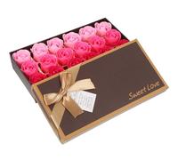 Healeved Jabón Realista Con A Rosa 3 Tonos 18 Piezas/caja Flores De Jabón Falsas Para Baño Para El Día De San Valentín O El Día De La