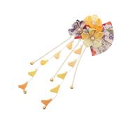 Healeved Japonés Tradicional Clip de Cabello con Borla Floral y Abanico Decorativo para Mujeres Accesorio Ligero y Cómodo Ornamento Kimono para Celebraciones y Eventos Especiales