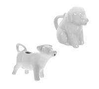 Healeved Jarra de Leche y Salsa de Cerámica de Color Claro Diseño de Animales, 40ml, Asa Cómoda, Adecuado para Restaurante y Hogar, Pack de 2 Piezas