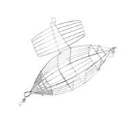 Healeved Jaula para Cebo de Pesca de Acero Inoxidable Trampa para Señuelos Tamaño Grande 14X56 CM Forma Aceituna Cesta Alimentadora Plateada para Captura de Peces y Camarones