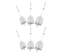 Healeved Jaula para Cebo de Pesca de Carpa de Acero Inoxidable Alimentador Portátil para Señuelos Juego de Trampas 6 Piezas Grande Mediano Pequeño Equipo para Pesca al Aire Libre en