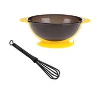 Healeved Juego 2 Cuencos para Teñir el Cabello Ventosa Amarillos y Agitadores Mezcladores Negros Reutilizables para Peluquería Profesional, Herramientas Prácticas para Coloración