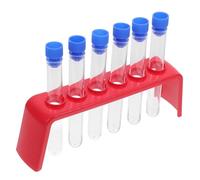 Healeved Juego Científico para Niños Estante para Equipos De Laboratorio 7 Piezas Gradilla con Tapones Plástico Transparente Tamaño 100x15 Mm para Experimentos Educativos En Casa y Escuela