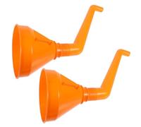 Healeved Juego de 2 Embudos Grandes para Gasolina y Aceite de Motor Embudo Automotriz de ABS Resistente Diseño a Prueba de Fugas Color Naranja Compatible Coches y Motocicletas para