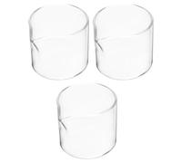 Healeved Juego de 3 Jarras Pequeñas de Vidrio para Leche y Jarabe, Capacidad 60ml, Adecuado para Servir Café y Leche en Casa o Restaurante