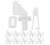 Healeved Juego de 50 bocinas de control de plástico con autobloqueo - Bocinas de control de 4 orificios con horquilla y tornillos - Ensamblaje de conector de servo para avión RC, avión modelo