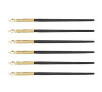 Healeved Juego de 6 Plumas de Inmersión Doradas para Caligrafía China de Punta Dura Tinta Líquida para Dibujo Artístico y Firmas Adecuado para Artistas Estudiantes y Profesionales