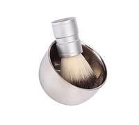 Healeved Juego de Cuencos para Cepillos de Barba Cuenco para Jabón de Afeitar de Doble Uso Cuenco para Cepillos Combinación de Acero Inoxidable