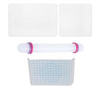 Healeved Juego de Herramientas Manuales para Tallar Arcilla DIY 4 Piezas de Tablero de Respaldo en Acrílico, Incluye Rodillo de Amasar Antiadherente, Tamaño Grande U (17x11x0,2 Cm),