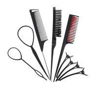 Healeved Juego de Peines Profesionales para Cabello Punta y Dientes, Kit de Peluquería para Teñir y Peinar, 9 Piezas, Uso Profesional y Personal en Barberías, Viajes y Hogar