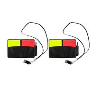 Healeved Juego de Tarjetas de Árbitro de Fútbol 2 Sets con Tarjetas Amarillas y Rojas de PVC, Silbato Incluido, Accesorio Profesional para Arbitraje en Partidos y Entrenamiento