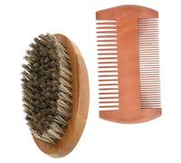 Healeved Kit Cuidado Barba Peine De Madera y Cepillo Para Barba Para Viajes y Uso Diario Incluye Tijeras y Peine De Bolsillo Para Hombres