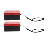 Healeved Kit de 2 Cajas de Pesca de Doble Capa Medianas Caja de Cebos para Gusanos Rojos y Arena Plástico Resistente a Fugas Diseño Transpirable Portátil para Almacenamiento de Señuelos