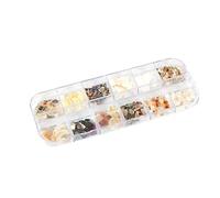 Healeved Kit de Calcomanías Y Conchas para Decoración de Uñas Acentos de Diamantes para Uñas Piedras Decorativas Naturales Material Seguro Y Suave para Proyectos de Manicura