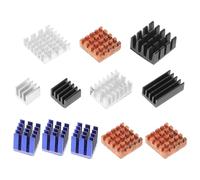 Healeved Kit de Disipadores de Calor con Pasta Térmica y Cinta Adhesiva Térmica de Materiales Mezclados de 12 Piezas Fácil de Instalar para Procesadores y Chips de Memoria para Placa