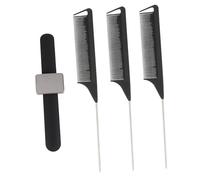 Healeved Kit de Herramientas de Peluquería 3 Peines de Punta y Pulsera Porta Horquillas Magnética Negra para Uso Profesional y Doméstico
