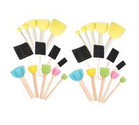 Healeved Kit de Pintura para 28 Piezas Sellos de Esponja Forma de Seta y Flor Pinceles de Esponja Negros para Dibujo y Manualidades Herramienta Creativa para Arte Infantil y DIY