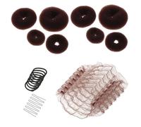 Healeved Kit para Moño de Pelo Mujer Donut para Peinados Updo Accesorios para Ballet y Danza Invisible Marrón Herramientas Reutilizables para Moños Elegantes y Firme Fijación