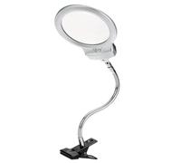 Healeved Lámpara de Lupa LED con Clip Metálico Luz de Lectura Ajustable Cuello Flexible Plegable Lámpara de Escritorio para Estudio y Trabajo sin Pilas Incluidas