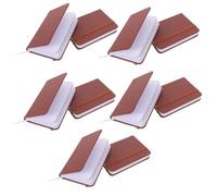 Healeved Libreta de Bolsillo A7 con Cubierta Dura Sintética Marrón 10 Unidades Mini Cuaderno Portátil para Bolso y Planificación Diaria Cuaderno Pequeño con Páginas Blancas para Trabajo