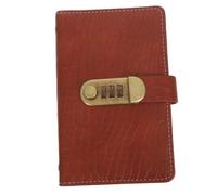 Healeved Libro de Ahorro con Contraseña y Candado Carpeta Organizadora con 100 Sobres para Poliuretano Marrón Oscuro Tamaño 18X10 CM Adecuado para Finanzas Personales y Gestión de