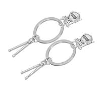 Healeved Llavero de Batería y Baquetas para Músicos, Pack de 2 Unidades, Diseño Rockero Charms de Percusión para Amantes Música, Accesorio Decorativo para Mochilas y Regalos Originales