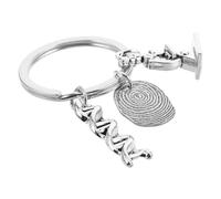 Healeved Llavero de Microscopio Huella Dactilar y Diseño de Hélice, Accesorio Conmemorativo de Biología y Química para Profesores y Entusiastas Ciencia Forense