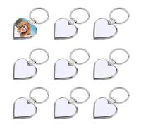 Healeved Llavero Pack de 10 Unidades de Metal Blanco para para Sublimación en Forma de Personalizables para y Obsequio de Cumpleaños