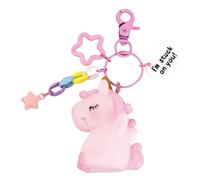 Healeved Llavero y Fácil de Encontrar Colgante Brillante de Unicornio de Silicona Rosa para Bolso o Cartera, Accesorio y Familias