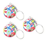 Healeved Llaveros de Fútbol 3 Piezas, Colgantes Decorativos Resistentes, Diseño Multibandera Internacional 2022, Regalos para Aficionados y Recuerdo de Partido de Fútbol