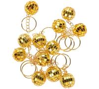 Healeved Llaveros Disco Bola Espejos Dorados 12 Piezas Mini Bolas de Discoteca 23 CM para Fiestas Años 70 Decoración Coche y Recuerdos Temáticos de Halloween
