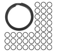 Healeved Llaveros Planos Metálicos Negros 25 MM Anillos Separados para Llaves y Manualidades DIY 100 Piezas Resistentes para Accesorios de Coche Collares y Proyectos Decorativos en