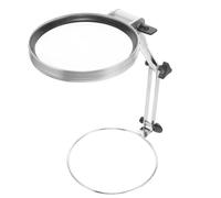 Healeved Lupa de Escritorio Plegable Luz LED Manos Libres, Soporte Ajustable, Lupa de Lectura y Aumento para Manualidades, Costura y Trabajos Detallados, sin Batería, Material Plástico